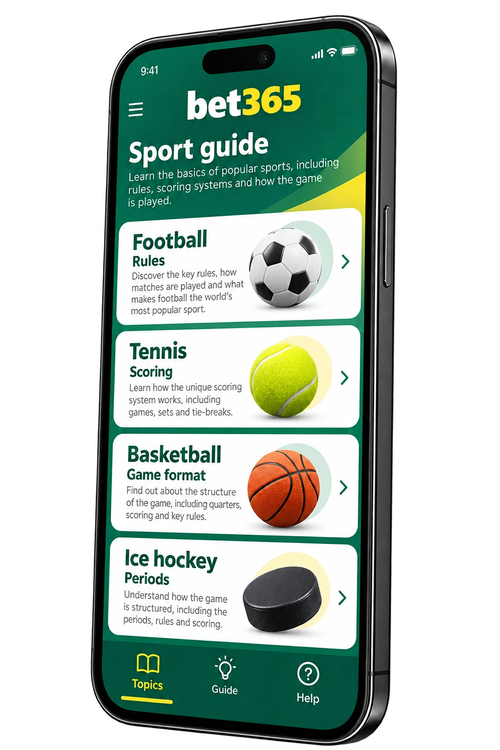 Illustration of the bet365 mobile app